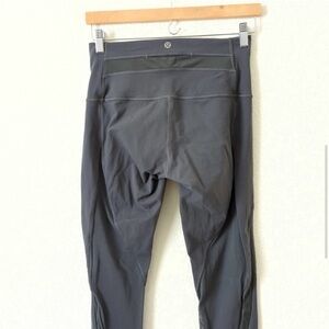 lululemon athletica Women's Full Length Leggings 8 Mesh Cutout Blue Gray Slate